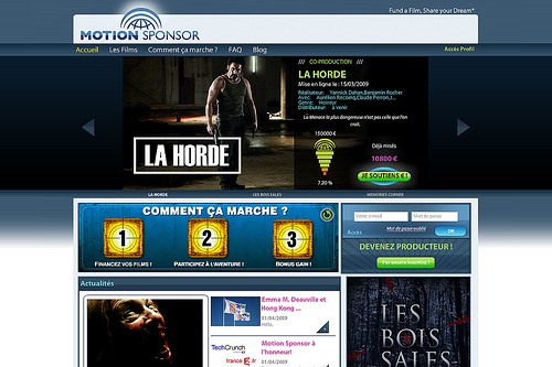 Motion Sponsor : un site qui fait de vous des producteurs de films !